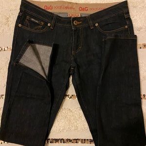 Dolce and Gabbana dark blue denim with zippers (at ankles) size 31